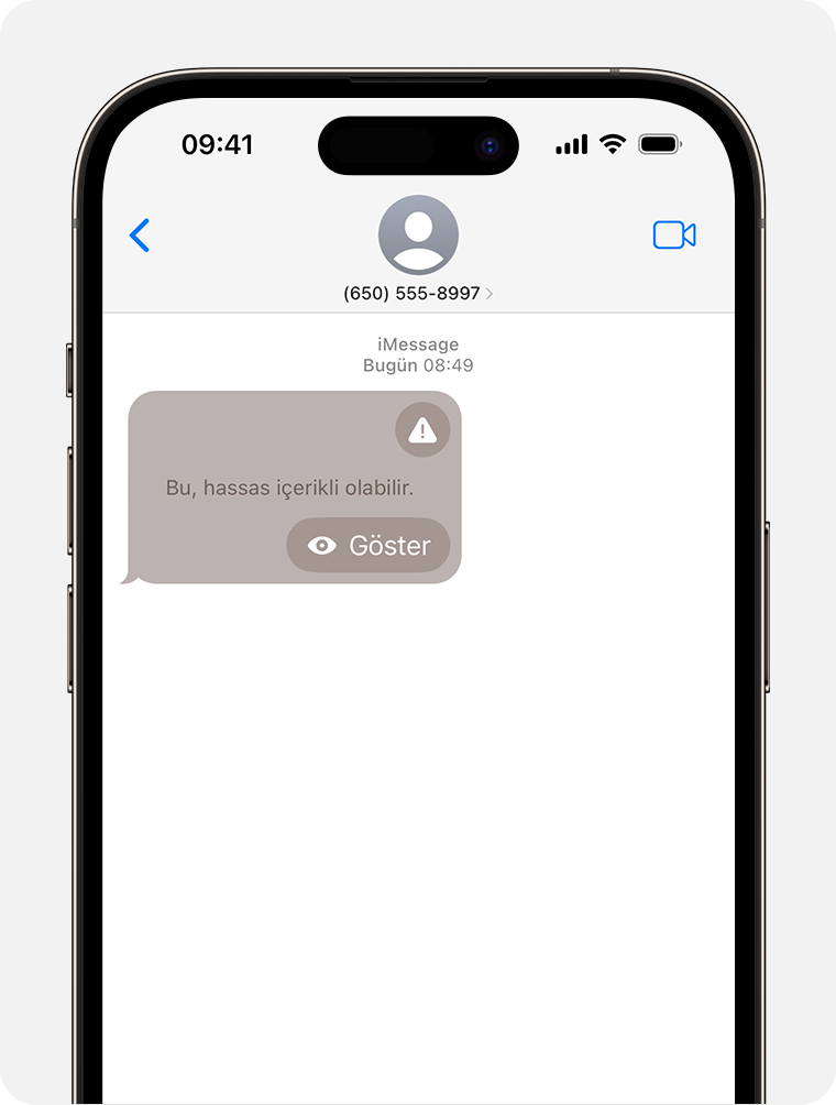 Hassas İçerik Uyarısı çıplaklık algıladığında, görüntülemeden önce görüntüyü bulanıklaştırır.