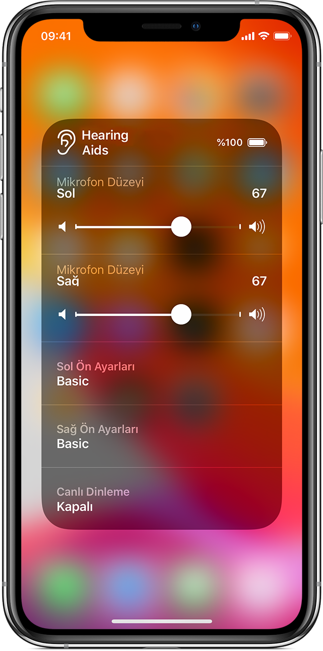 Made for iPhone etiketli işitme cihazları ile Canlı Dinleme'yi kullanma -  Apple Destek (TR)