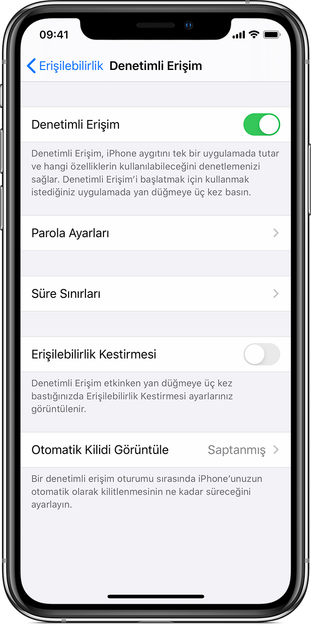 iPhone, iPad ve iPod touch'ta Denetimli Erişim'i kullanma - Apple Destek  (TR)