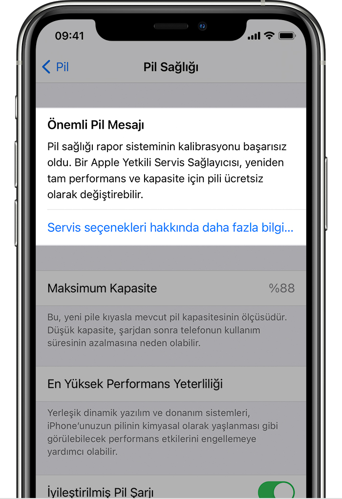 iOS 14.5'te pil sağlığı rapor sisteminin yeniden kalibre edilmesi hakkında  - Apple Destek (TR)