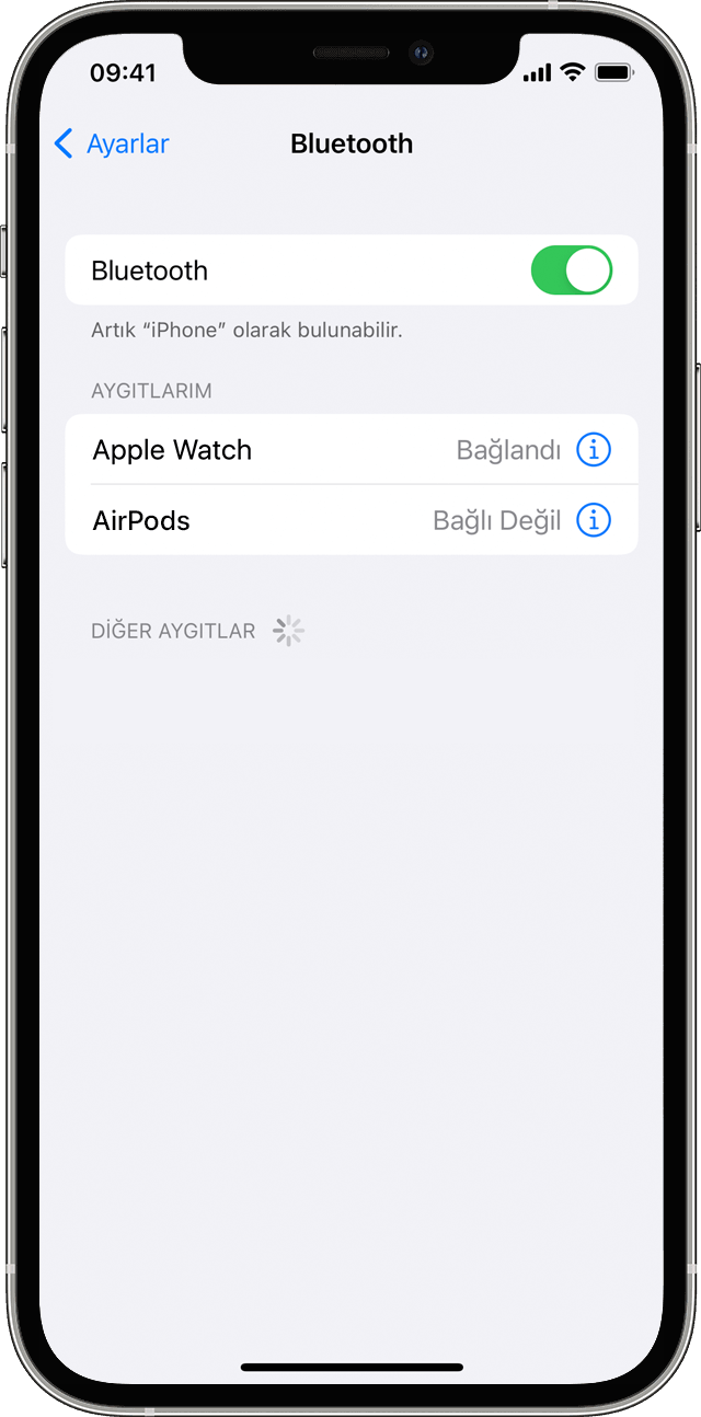Üçüncü taraf bir Bluetooth aksesuarını iPhone, iPad veya iPod touch'ınızla  eşleme - Apple Destek (TR)