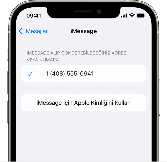 iMessage ayarlarının nasıl seçileceğini gösteren iPhone