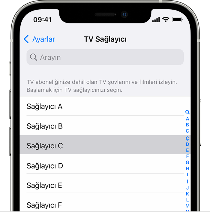 iPhone, iPad veya iPod touch'ınızda TV sağlayıcınızla giriş yapma - Apple  Destek (TR)