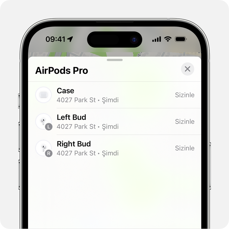 Bul ile kayıp AirPods'unuzu bulma - Apple Destek (TR)