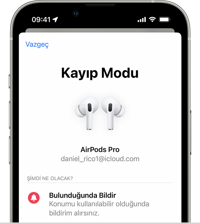 AirPods Pro'nuzu iPhone'da kayıp olarak işaretleme