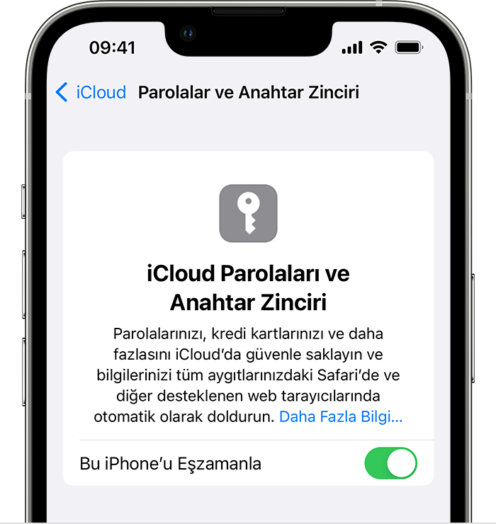 iCloud Anahtar Zinciri'ni ayarlama - Apple Destek (TR)