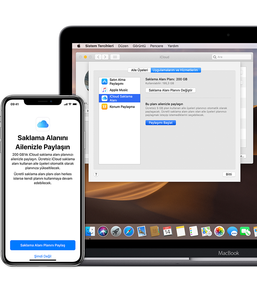 iCloud saklama alanı planını ailenizle paylaşma - Apple Destek