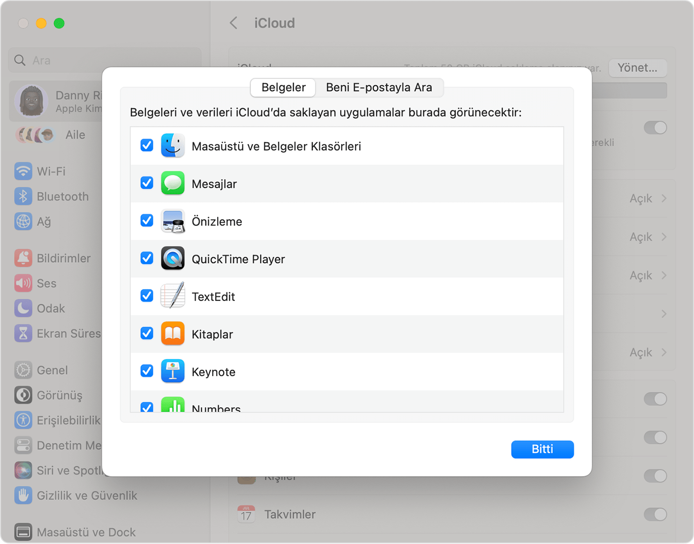 Masaüstü ve Belgeler dosyalarınızı iCloud Drive'a ekleme - Apple Destek (TR)
