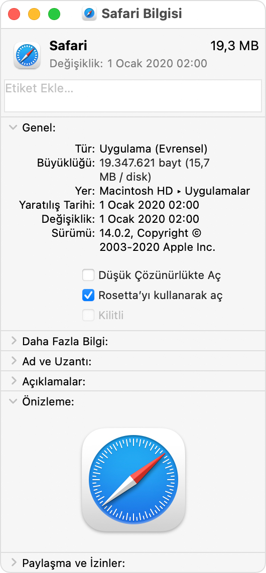 Mac'inize Rosetta'yı yüklemeniz gerekiyorsa Apple Destek (TR)