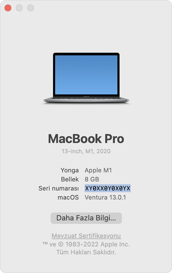 Mac'inizin model adını ve seri numarasını bulma - Apple Destek (TR)