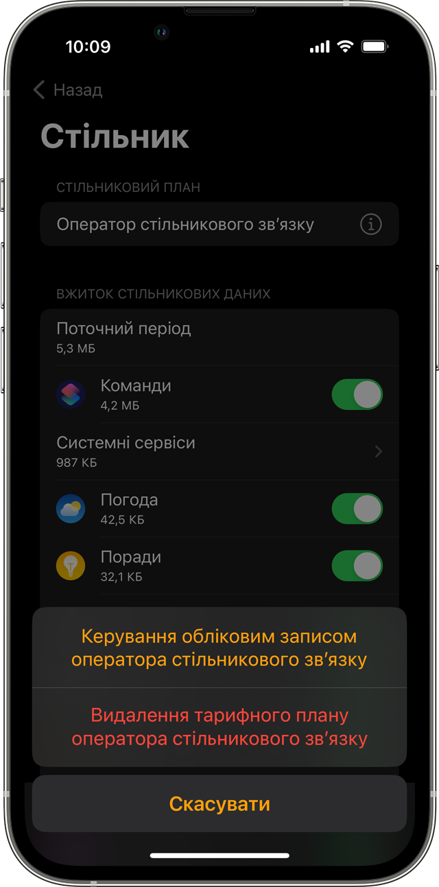 iPhone із екраном стільникового зв’язку в додатку Watch