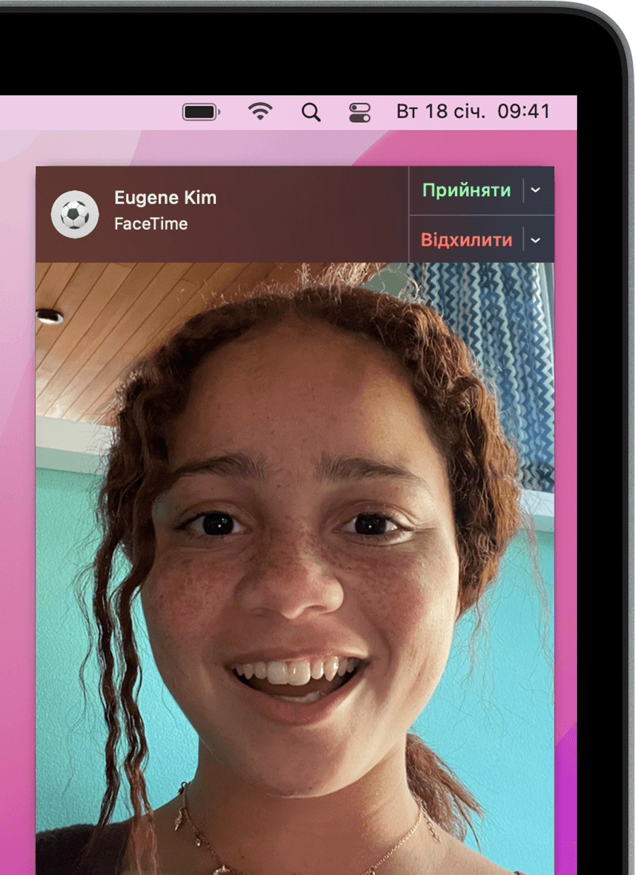 Сповіщення FaceTime: «Прийняти» або «Відхилити»