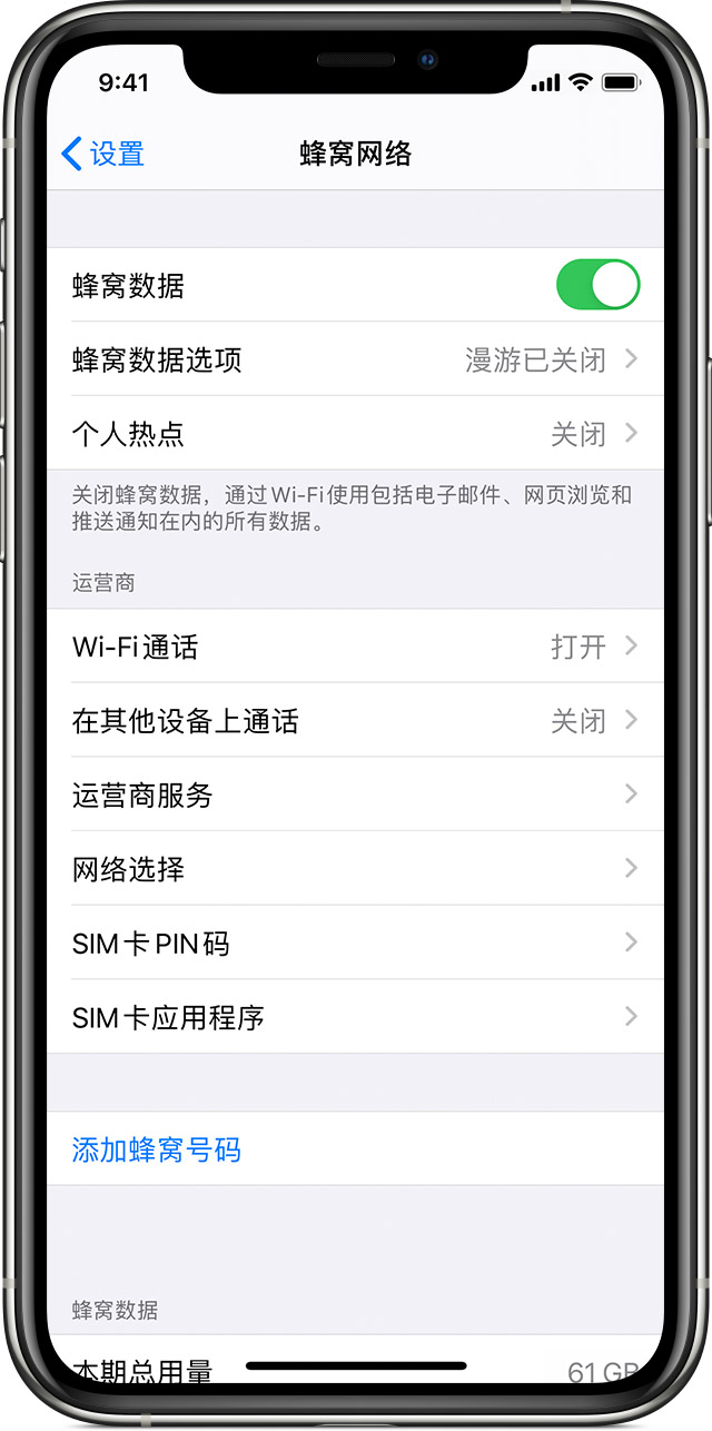 在iphone 或ipad 上使用蜂窝数据 Apple 支持 中国