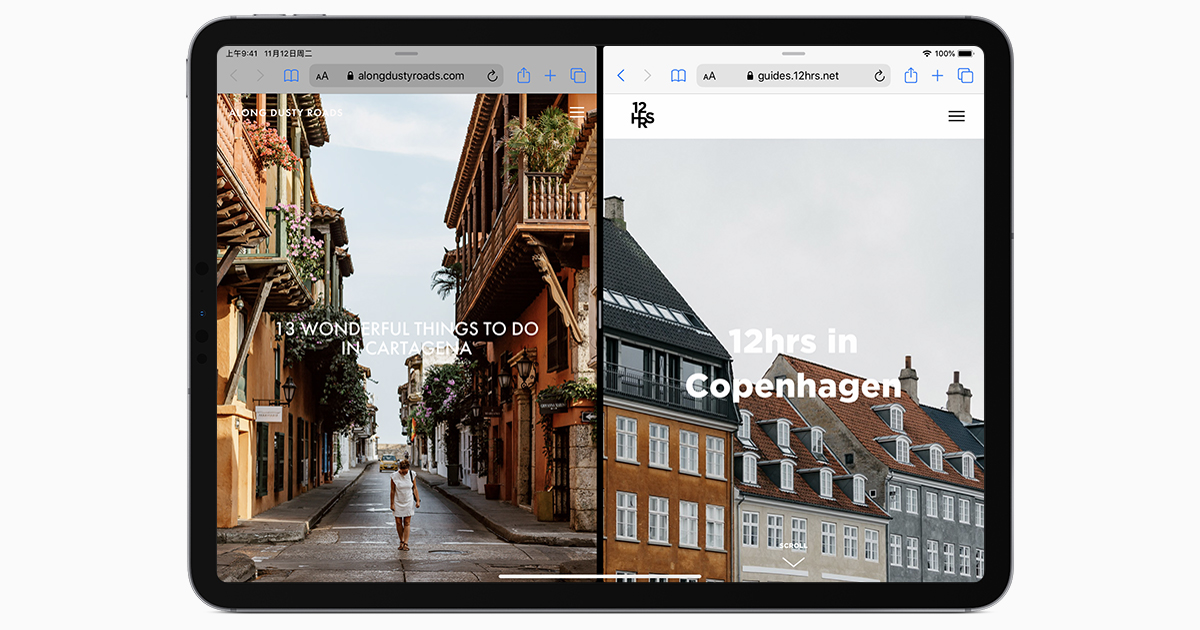 如何在 iPad 的 Safari 浏览器中使用分屏功能 - Apple 支持