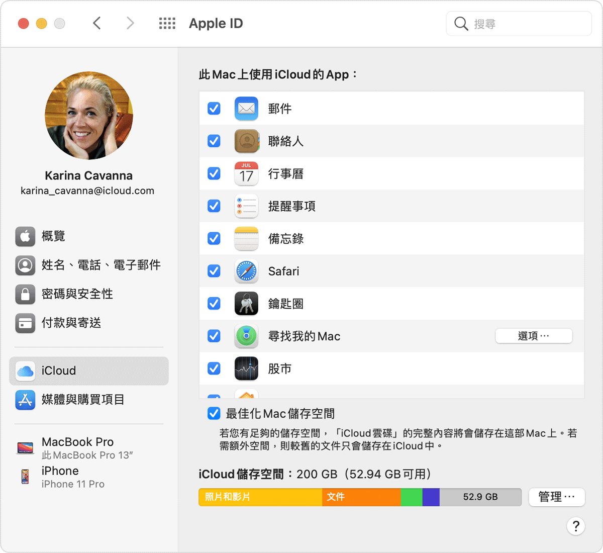 在 Mac 上選擇使用 iCloud 的 App